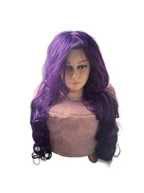 EMAX design cosplay Wig Long wavy hair Purple locks dressup Halloween adult S-M